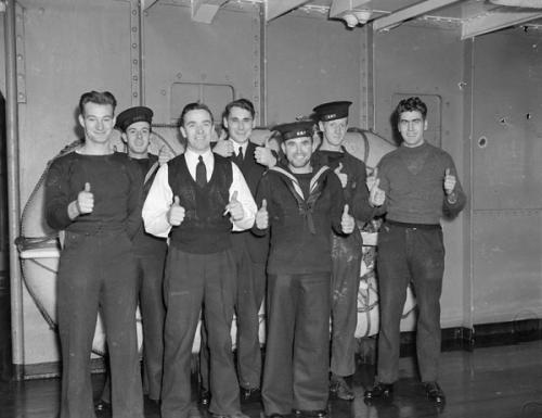 Overlevende bemanningsleden van de RMS Nova Scotia